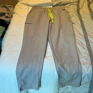 EUC FIGS Yola scrub pant small petite stone color